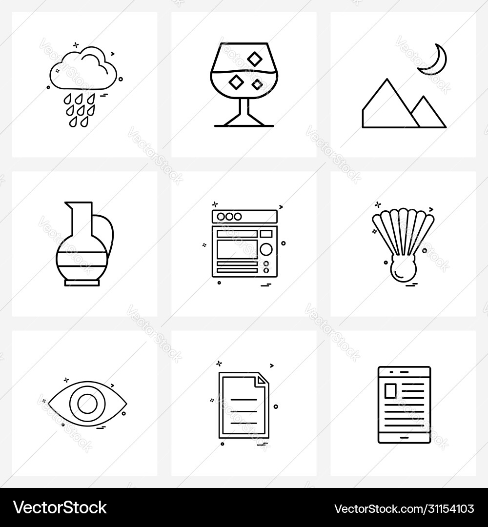 Set 9 ui icons and symbols for websites web vector image