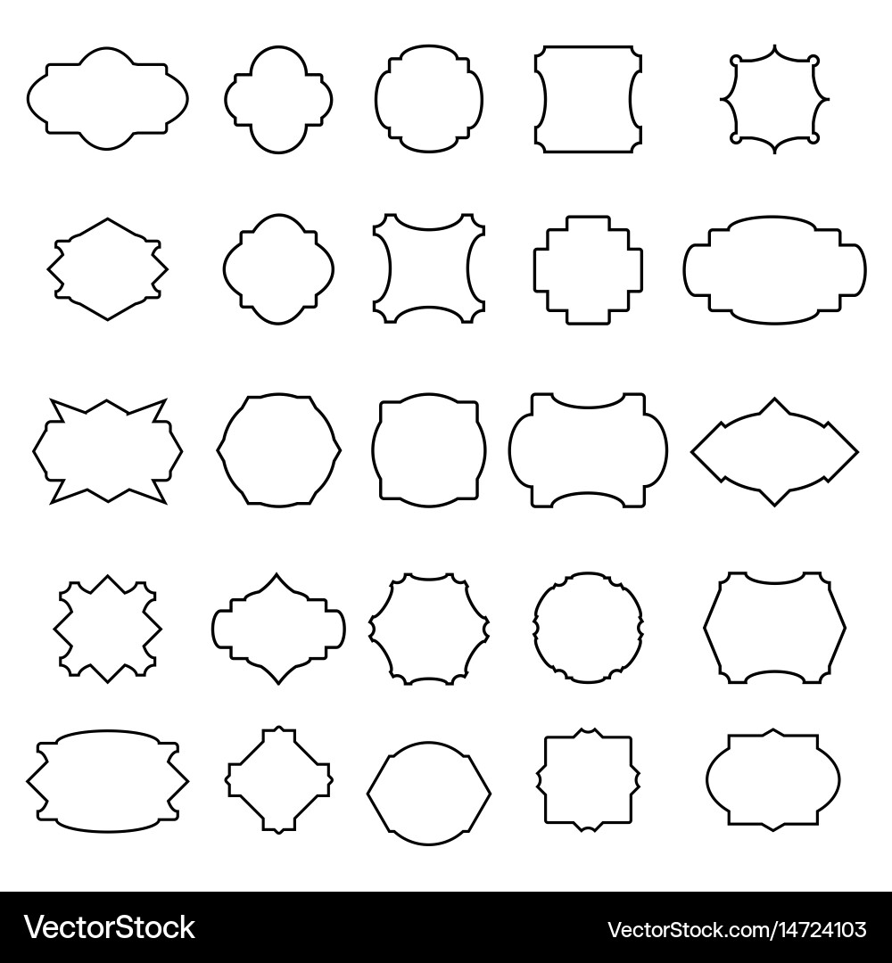 Set of simple frames vector image