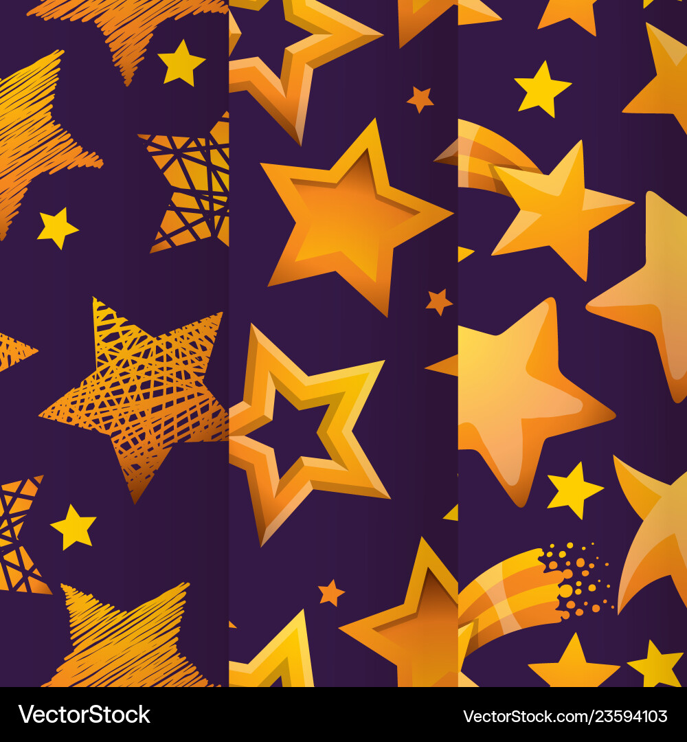 Stars in different styles seamless pattern Stars in different styles seamless pattern vector image