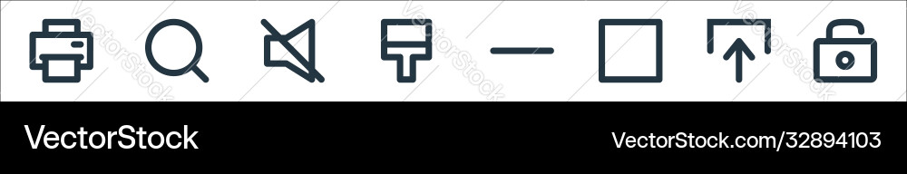 User interface line icons linear set quality vector image