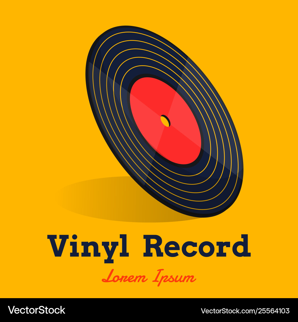 Vinyl record music with word Vinyl record music with word vector image