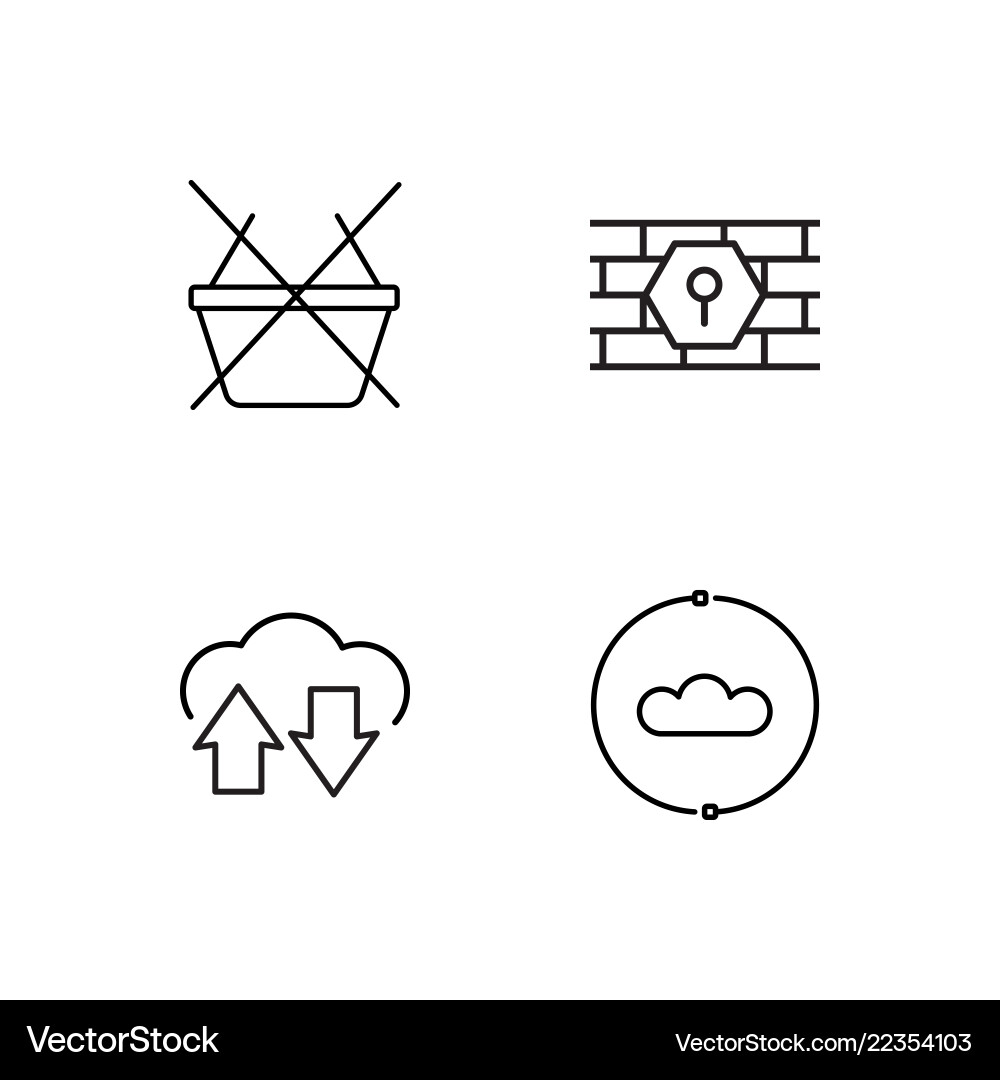 Web simple outlined icons set Vector Image
