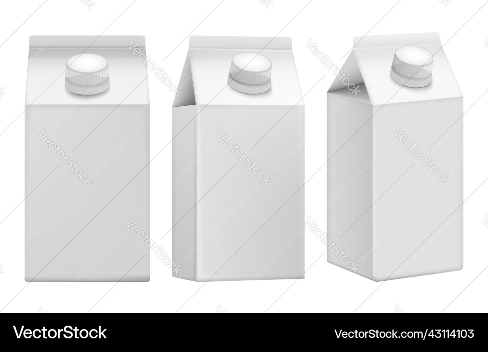 White carton pack template for beverage juice White carton pack template for beverage juice vector image