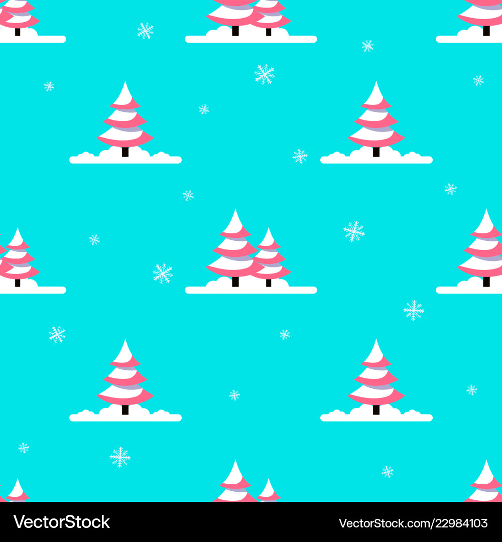 Winter Snowflake Seamless Pattern Vector Image