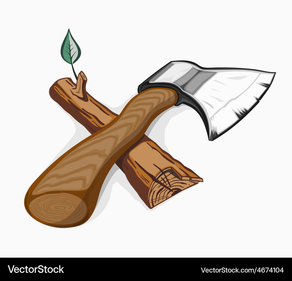 Ax and log Royalty Free Vector Image - VectorStock