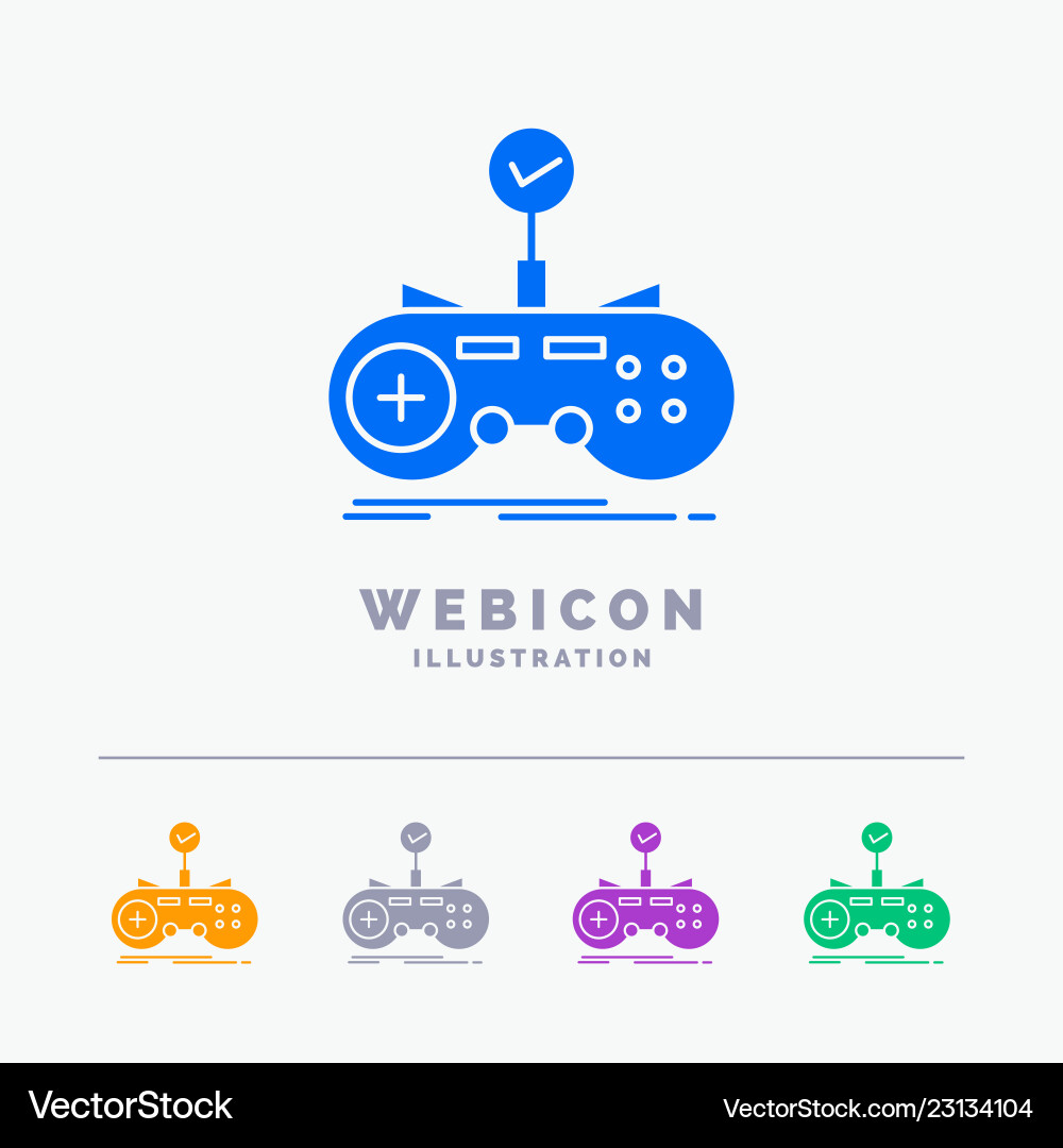 Check controller game gamepad gaming 5 color Check controller game gamepad gaming 5 color vector image