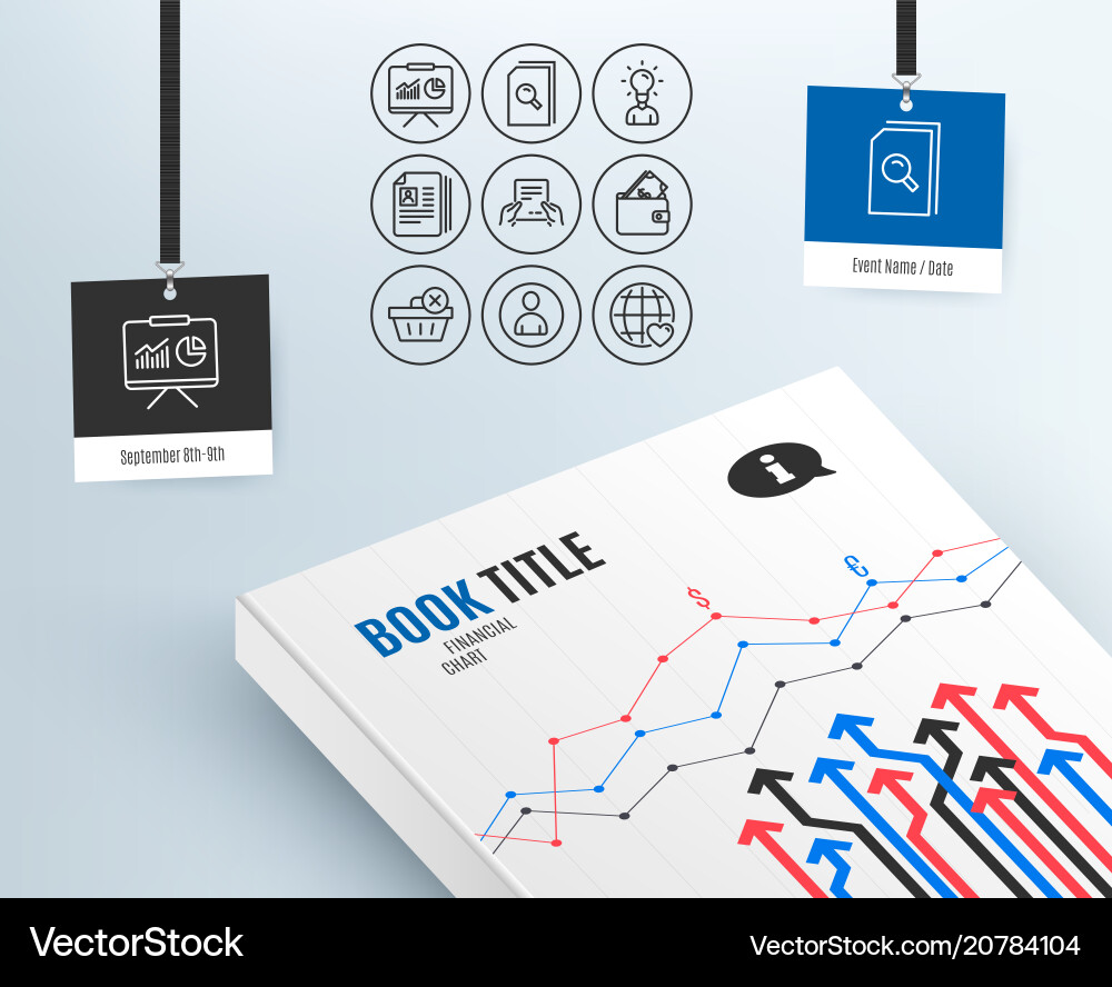 Delete purchase wallet and search files icons cv Vector Image