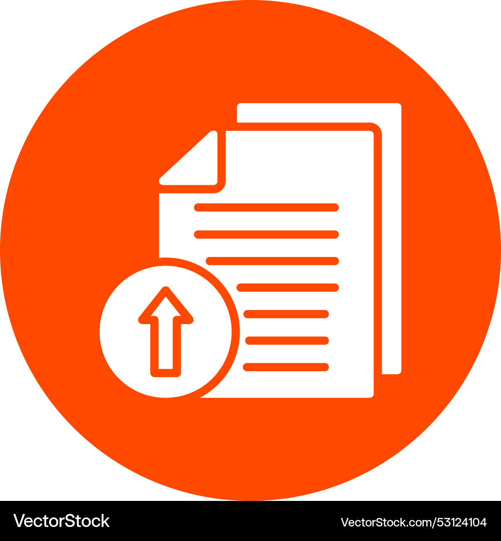 File upload glyph circle icon vector image