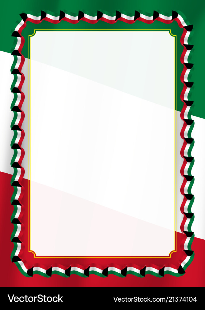 Frame and border of ribbon with kuwait flag Frame and border of ribbon with kuwait flag vector image