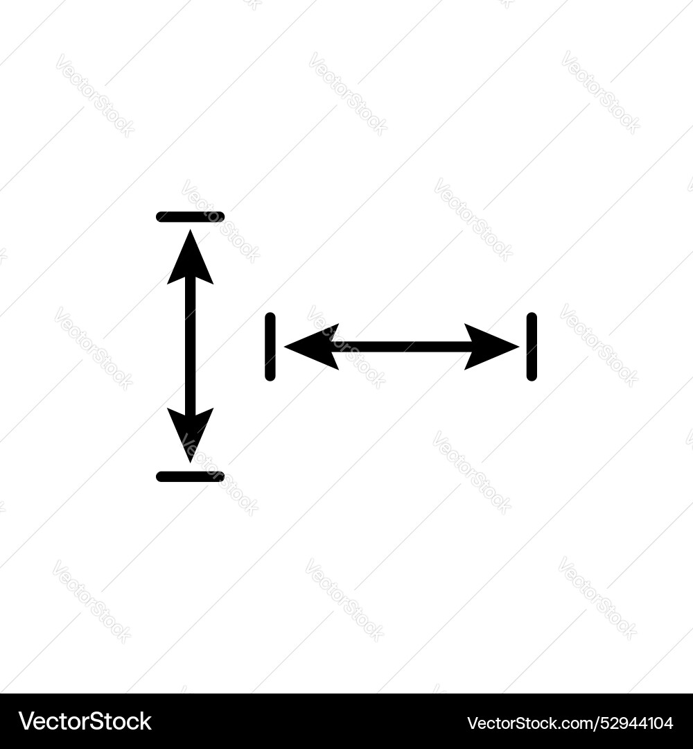 Height and Width Measurement Icons Vector Image