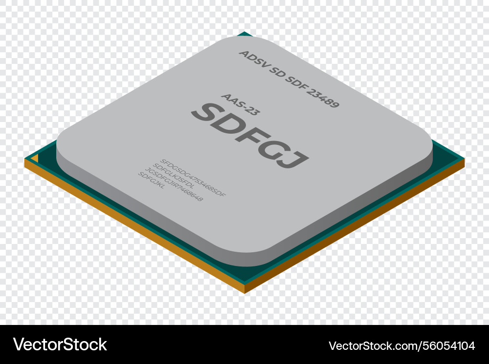 Isometric processor central processing unit Isometric processor central processing unit vector image