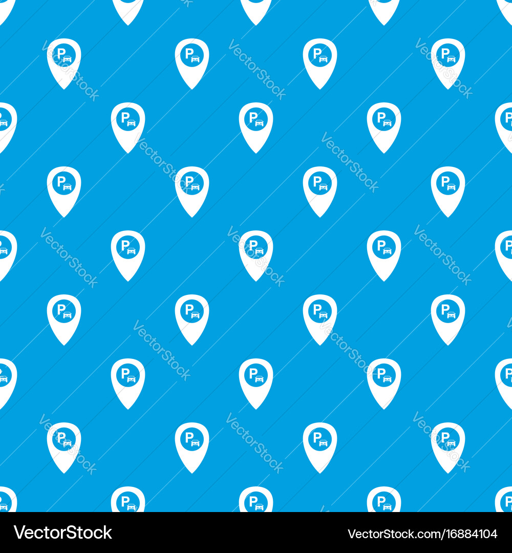 Map pointer with car parking pattern seamless blue Vector Image