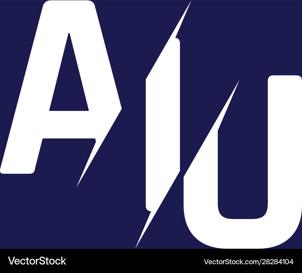 Monogram letters initial logo design aiu Vector Image