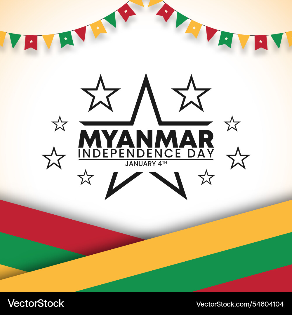 Myanmar Unabhängigkeit Tag Hintergrund mit Flagge Myanmar Unabhängigkeit Tag Hintergrund mit Flagge vektorbild
