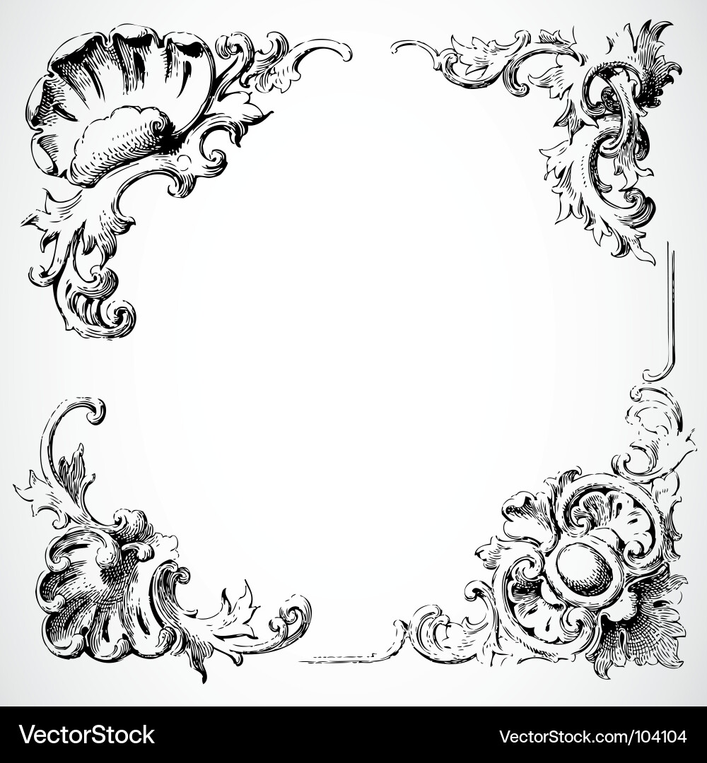 Ornate Floral Scrollwork vector image
