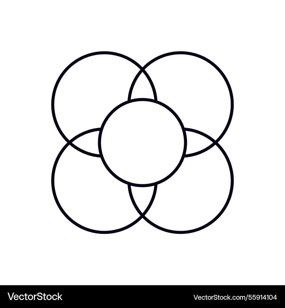 Overlapping circles showcasing vector image