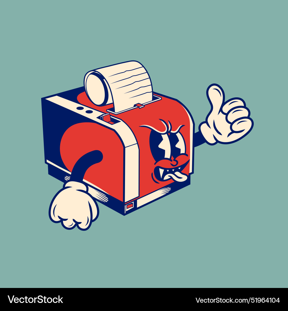 Retro character design from barcode printer Retro character design from barcode printer vector image