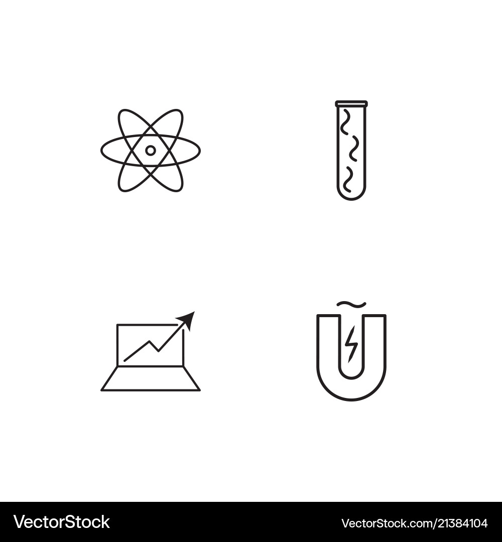 Science linear icons set simple outline vector image