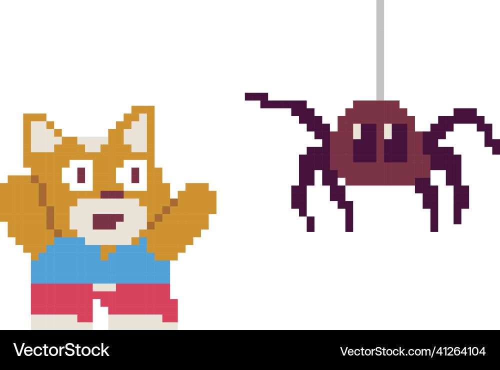 Set of pixel characters in art style vector image