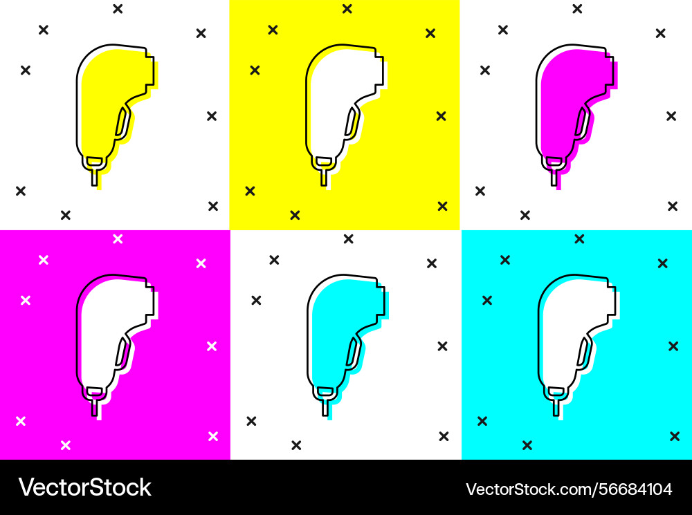 Set scanner scanning bar code icon isolated vector image
