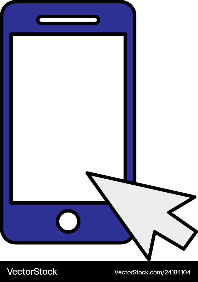Smartphone with mouse cursor Vector Image