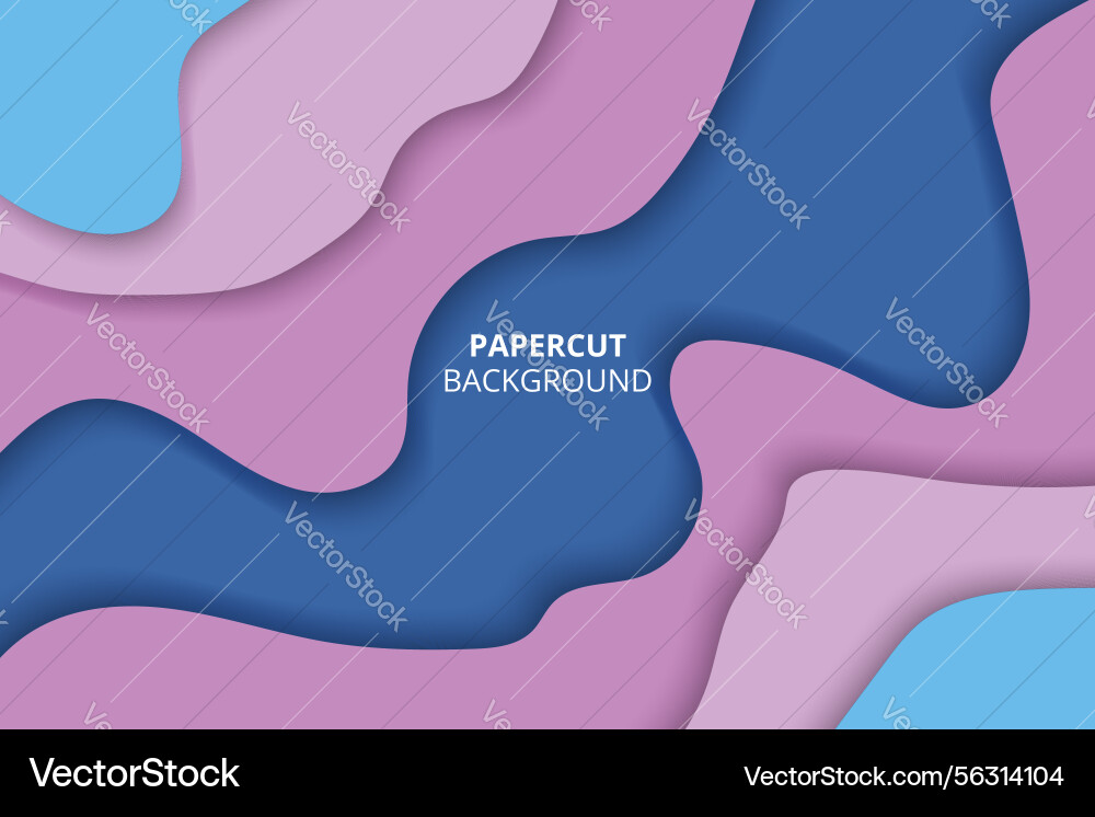 Smooth layered abstract papercut background Vector Image