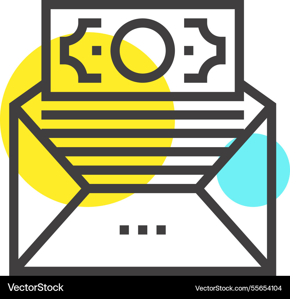 Sms transactions flat line web icon concept Sms transactions flat line web icon concept vector image
