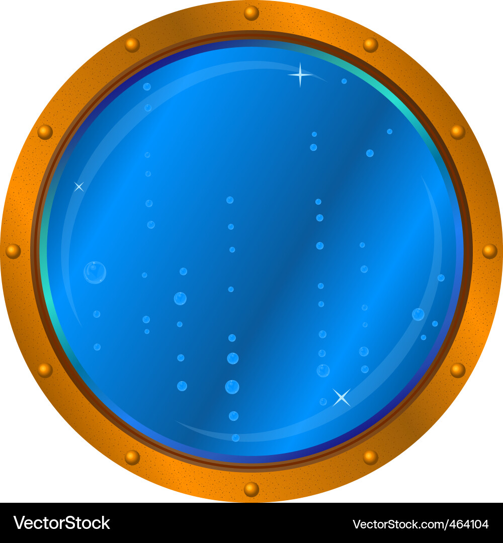 Unterwasser Porthole mit Blasen vektorbild