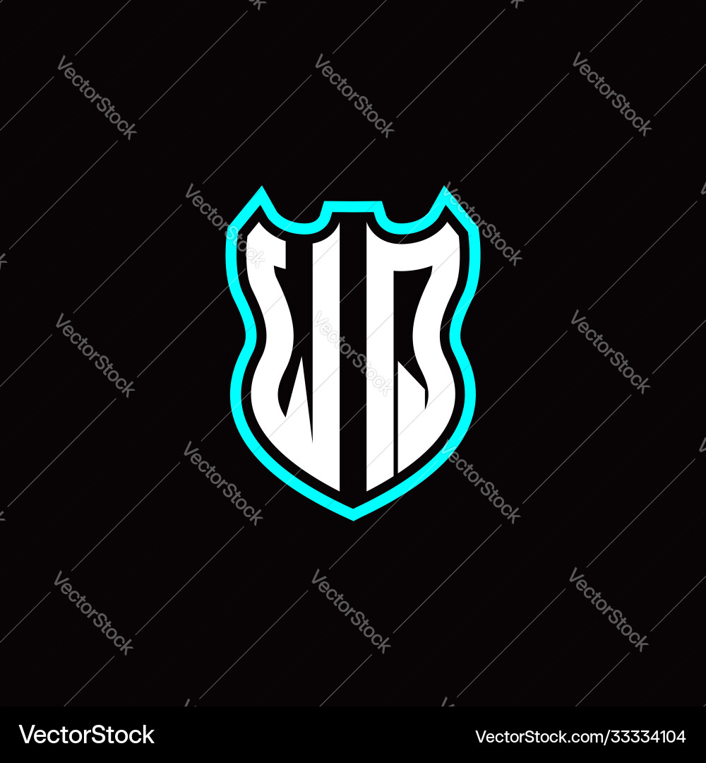 W q initial logo design with shield shape W q initial logo design with shield shape vector image