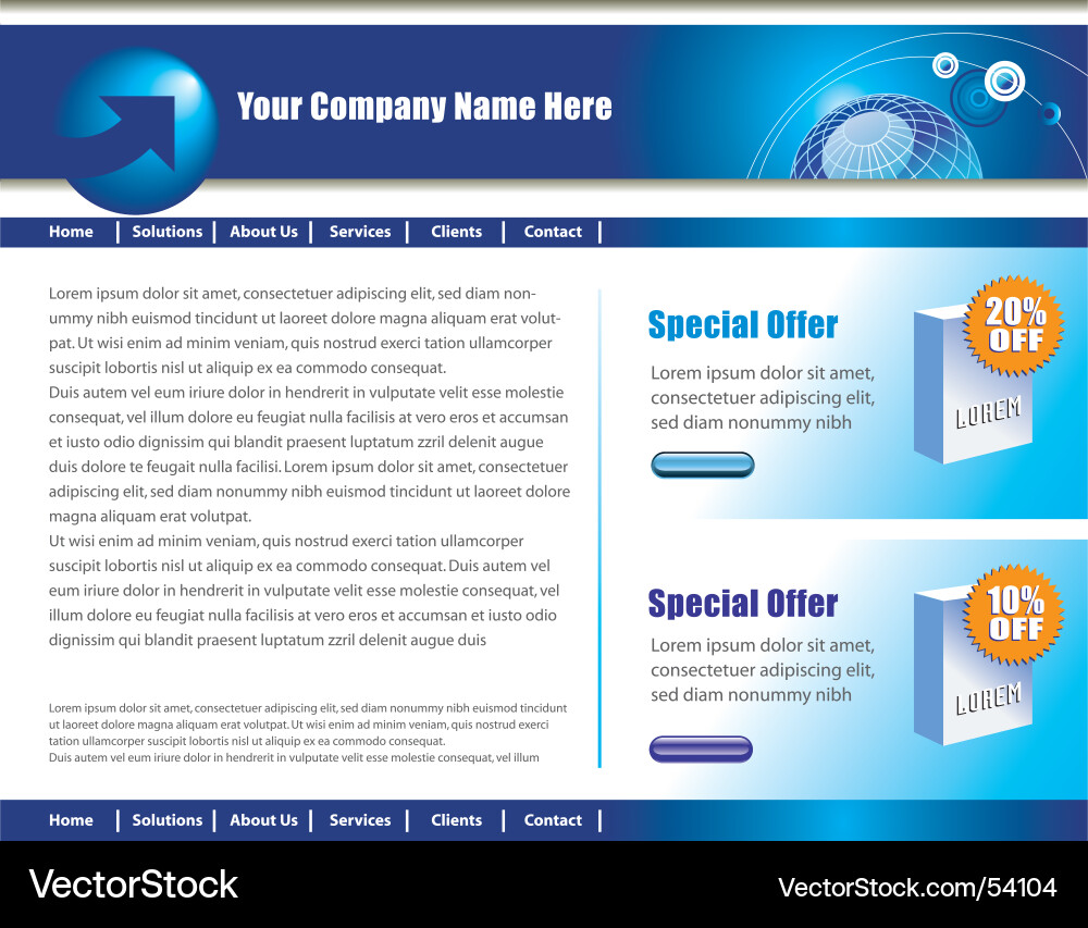 Web page vector image