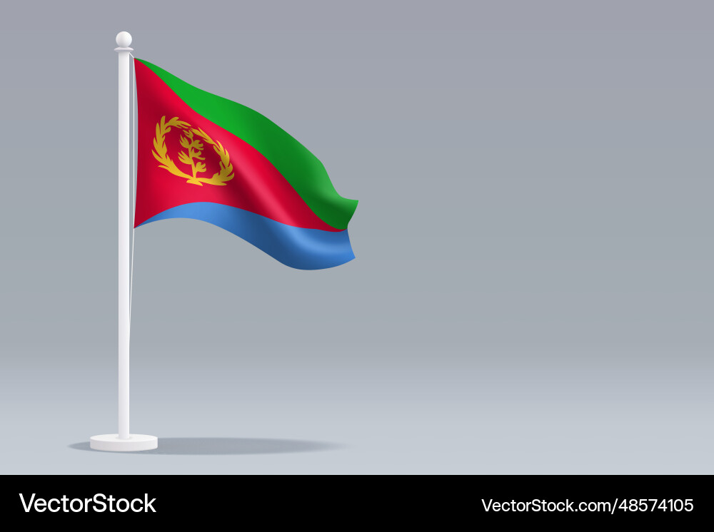 3d realistic national eritrea flag isolated Vector Image