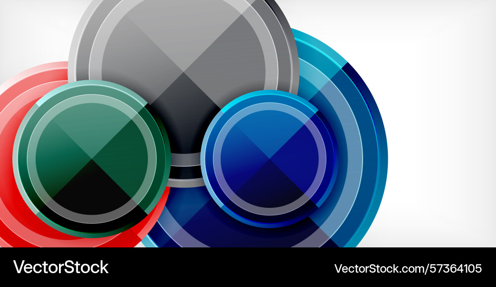 Abstract circles overlap creating vibrant color Abstract circles overlap creating vibrant color Vector Image