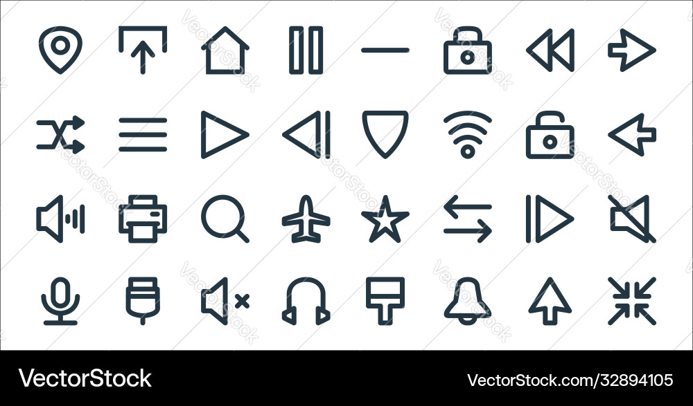 Benutzeroberfläche Linie Icons lineare eingestellte Qualität Benutzeroberfläche Linie Icons lineare eingestellte Qualität vektorbild