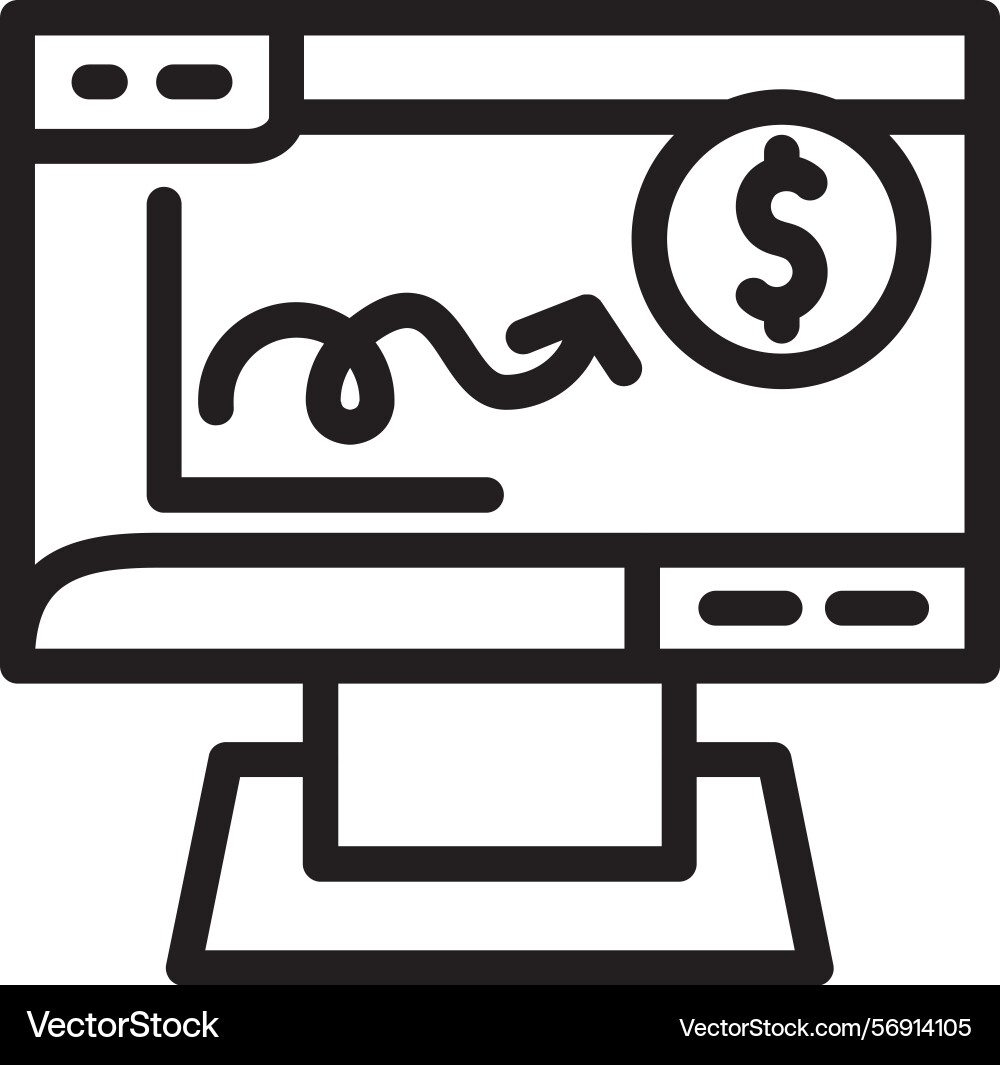 Bounce rate linear style icon design vector image