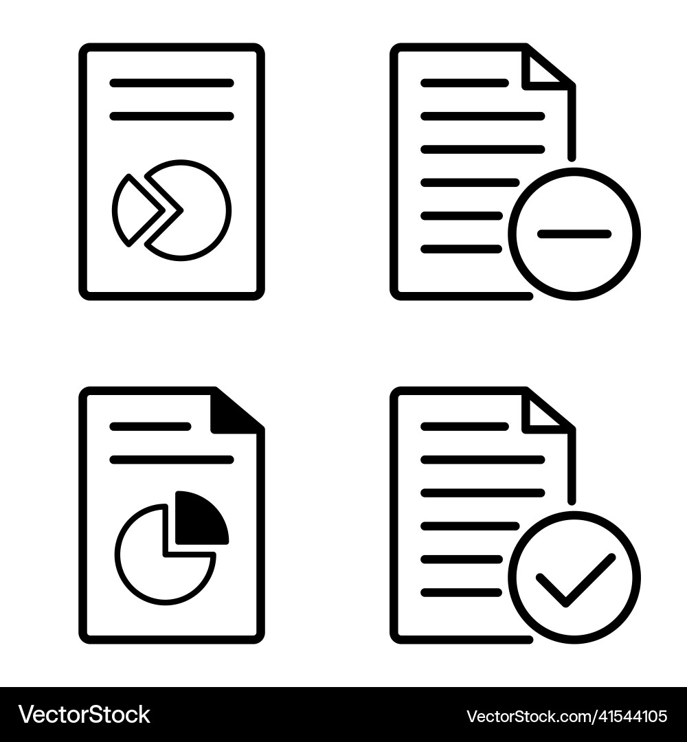 Docs1-2 flat icon set isolated on white background Docs1-2 flat icon set isolated on white background Vector Image