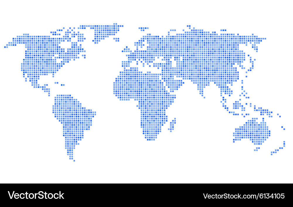 Dotted Blue World Map Vector Image