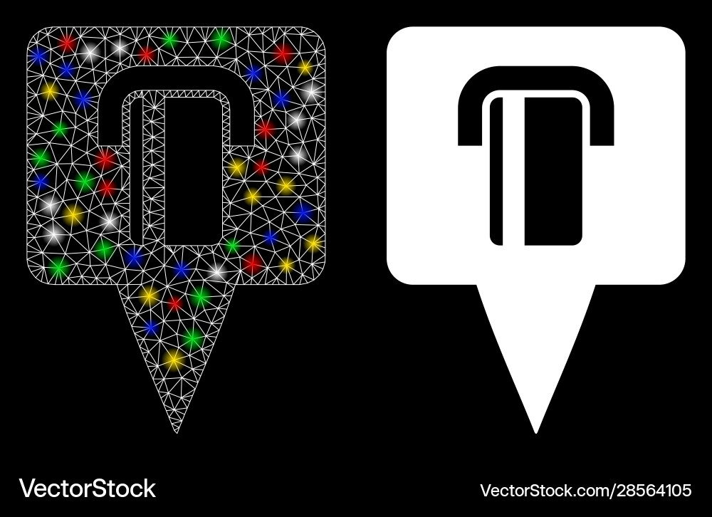 Flare mesh carcass bank terminal map pointer icon vector image
