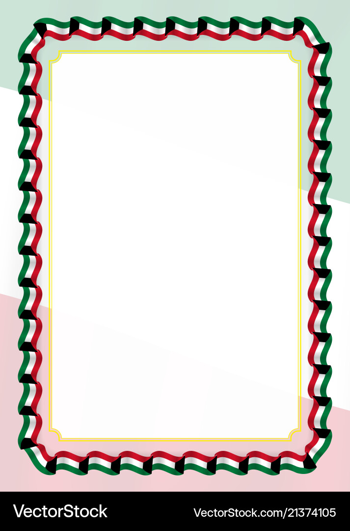 Frame and border of ribbon with kuwait flag Frame and border of ribbon with kuwait flag vector image