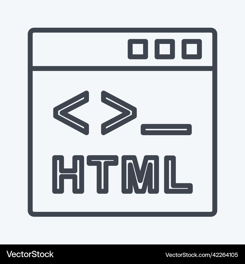 Icon html suitable for programming symbol line Icon html suitable for programming symbol line vector image