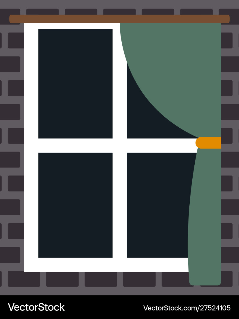 Isolated window with curtains Vector Image