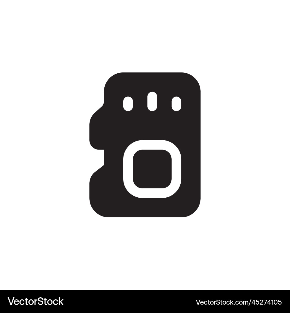 Memory card icon computer component solid vector image