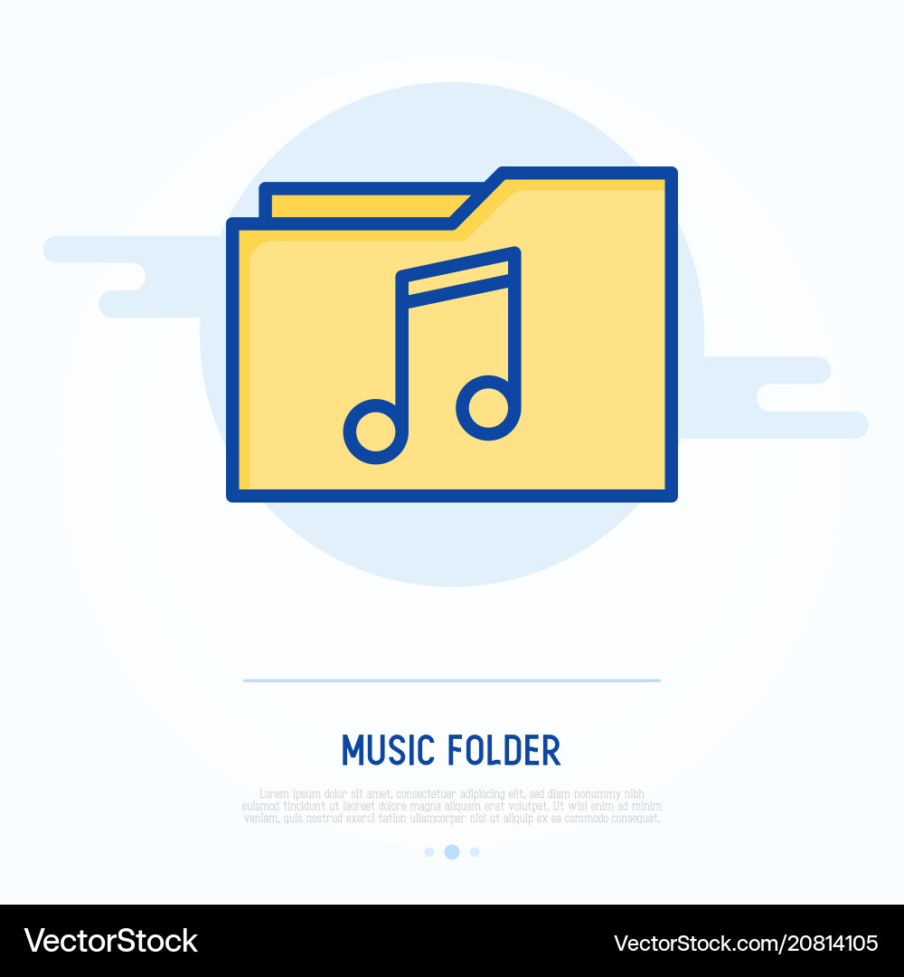 Music Note Folder Icon – Royalty-Free Vector | VectorStock