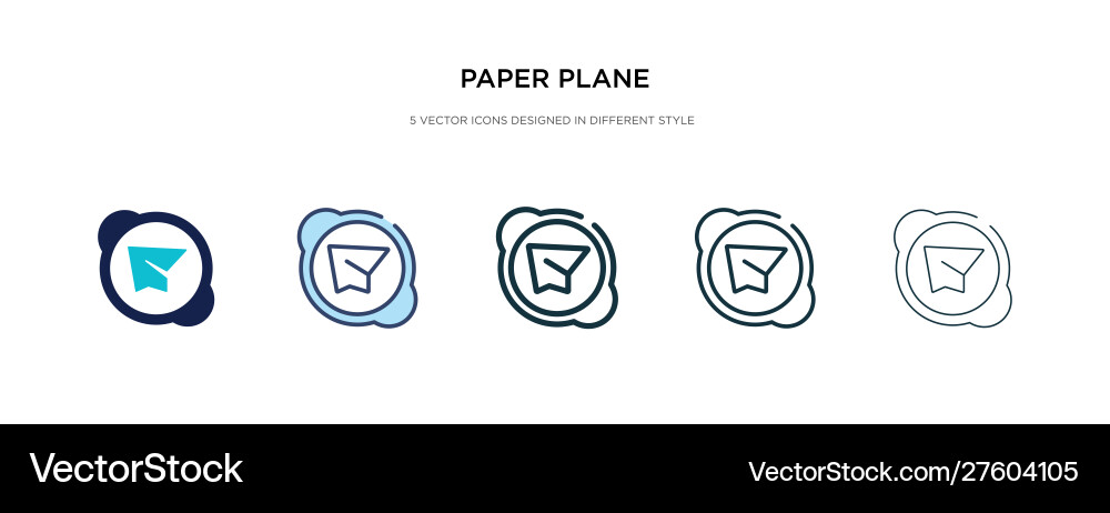 Paper plane icon in different style two colored Vector Image