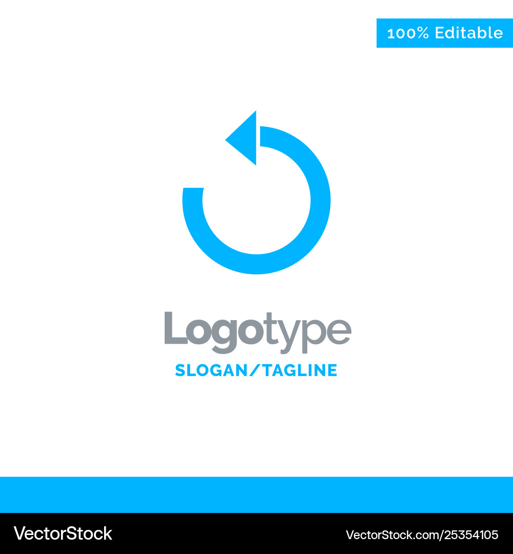 Refresh reload rotate repeat blue solid logo Refresh reload rotate repeat blue solid logo vector image