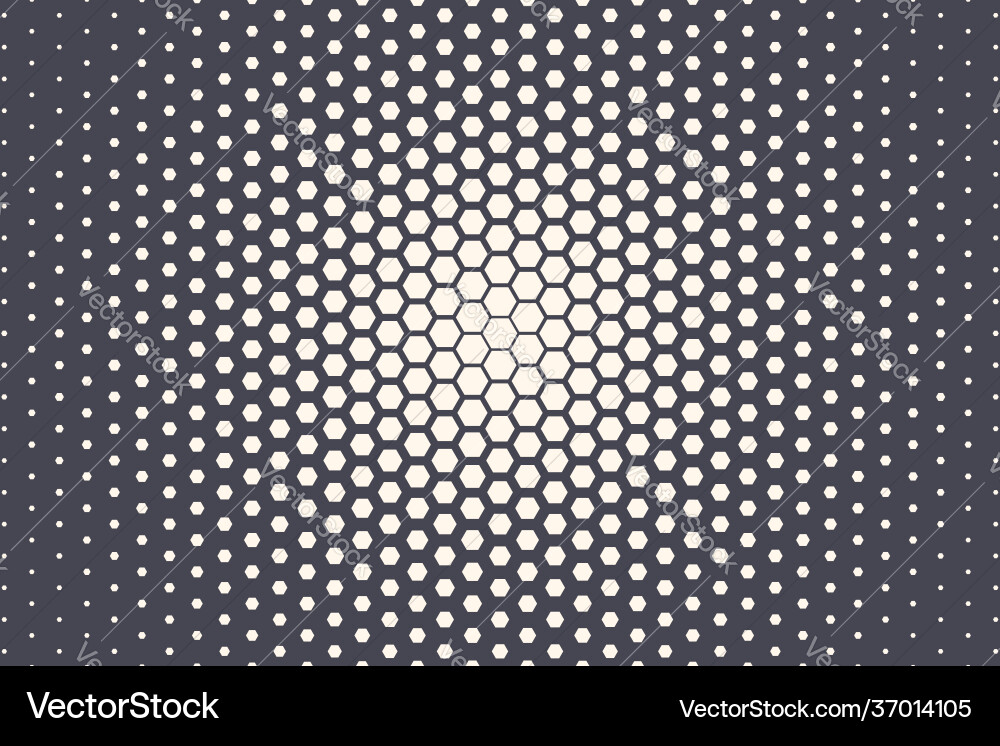 Retro Halftone Hexagon Texture Vector Image