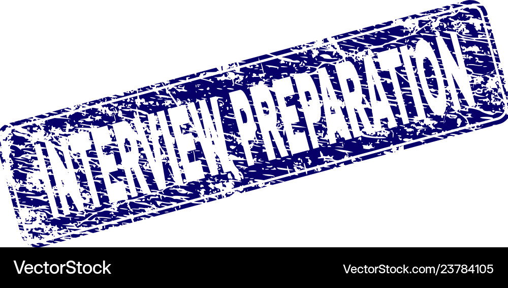 Scratched interview preparation framed rounded Vector Image