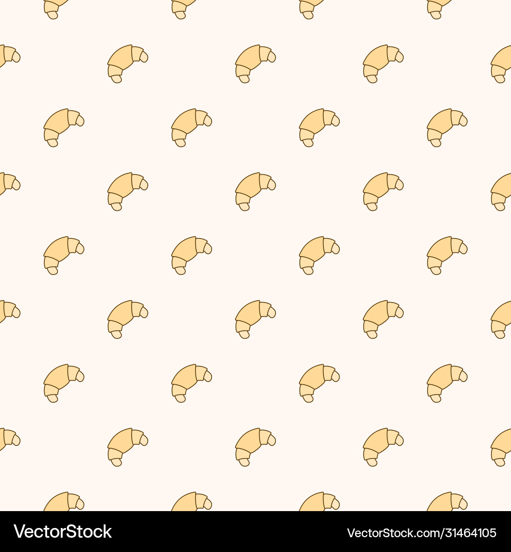 Seamless pattern with simple croissant icon Vector Image