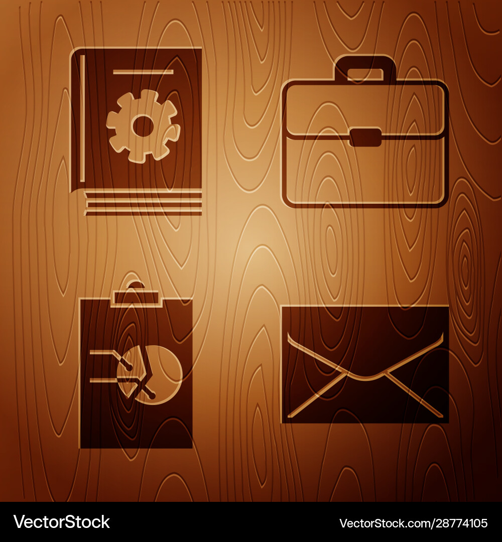 Set envelope user manual clipboard with graph Set envelope user manual clipboard with graph vector image