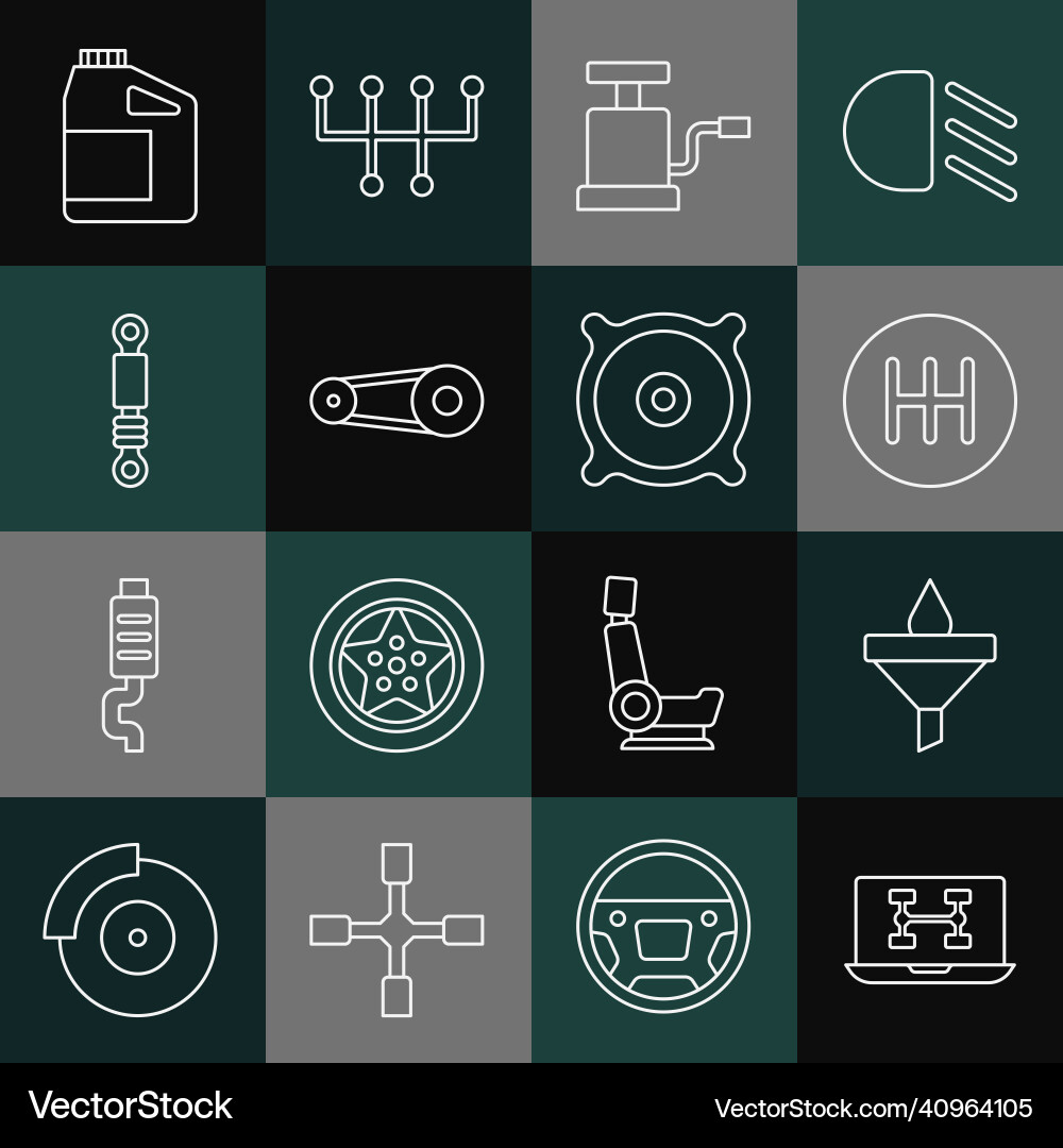 Set line diagnostics condition of car funnel Vector Image