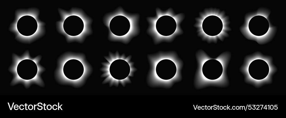 Set of circle illuminate light frames Set of circle illuminate light frames vector image
